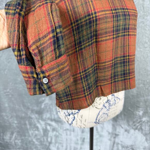 Madewell Popover Shirt XXS 2XS Plaid Chestnut - Picture 6 of 14
